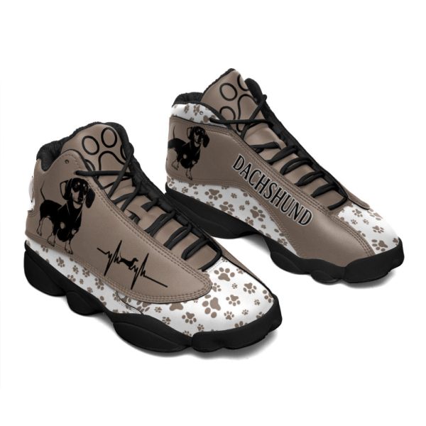 Dachshund Dog Paw Pattern Shoes Sport Sneaker Curved Basketball Shoes For Men Women