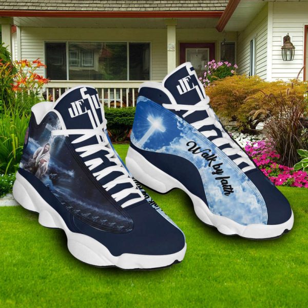 Walk By Faith Jesus Saved Basketball Shoes With Thick Soles, Gift For Jesus Lovers