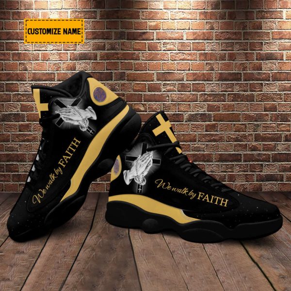 Personalize We Walk By Faith, Jesus Saved My Life Basketball Shoes For Jesus Lovers