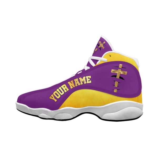 Team Jesus Customized Purple Jesus Basketball Shoes With Thick Soles, Gift For Jesus Lovers