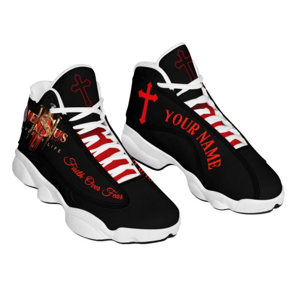 Jesus Saved My Life Customized Jesus Basketball Shoes With Thick Soles, Gift For Jesus Lovers