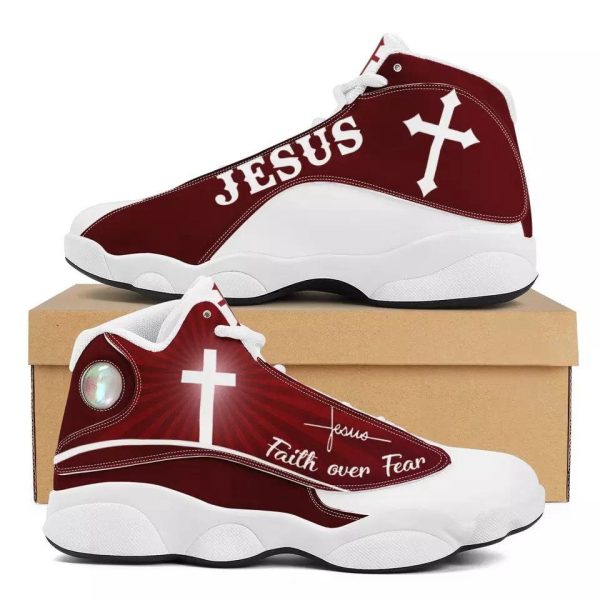 Jesus Walk By Faith High Top Sneakers, Basketball Shoes With Thick Soles  For Jesus Lovers