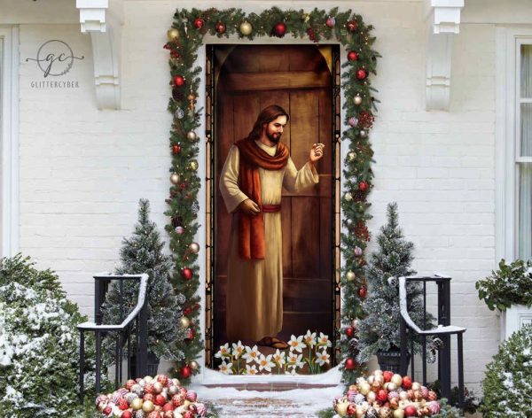 Christian Door Cover, Christian Knocking At The Door Front Door, Gift For Home Decor