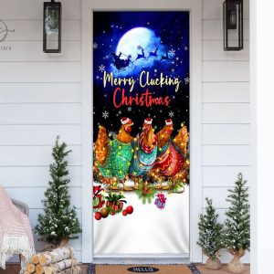 Merry Clucking Christmas Door Cover, Christmas…