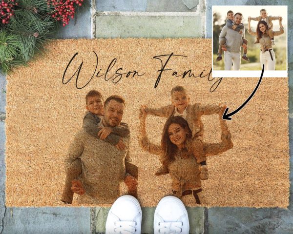 Personalized Picture Doormat, Housewarming Gift, Custom Photo Doormat, Gift For Family