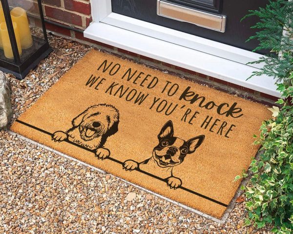 No Need To Knock Doormat,  Custom Dog Doormat, We Know You’re Here Doormat, Pet Owner Gift