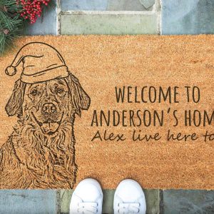 Personalized Dog Picture Doormat, Christmas Gift…