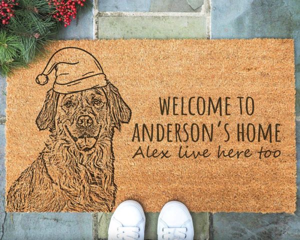 Personalized Dog Picture Doormat, Christmas Gift For Dog Mom, Pet Owner Gift