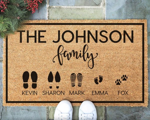 Personalized Family Doormat, New Home Gift, Custom Last Name Doormat, Gift For Family