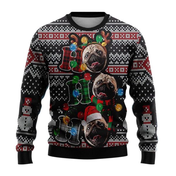Custom Dog Photo Ho Ho Ho Ugly Christmas Sweater, Dog Lover Sweater, For Pet Lover