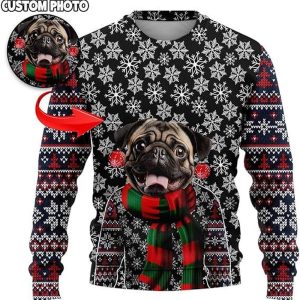 Custom Dog Face Ugly Christmas Sweater,…