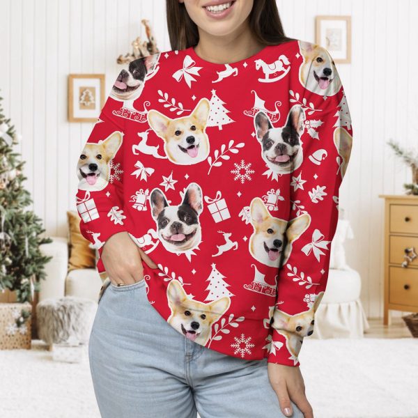 Custom Ugly Christmas Sweater Picture For Men Women, Custom Face Sweatshirt For Christmas