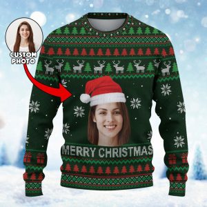 Custom Face Sweater, Christmas Ugly Sweatshirt,…