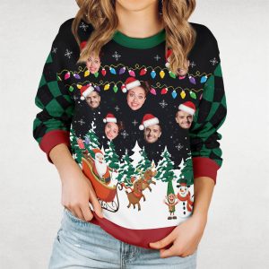 Custom Face Christmas Sweatshirt, Custom Christmas…