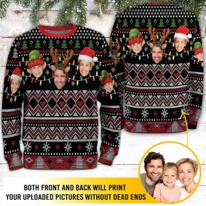 Custom Face Christmas Sweatshirt Men, Custom…