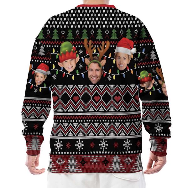 Custom Face Christmas Sweatshirt Men, Custom Sweatshirt With Photo Family For Christmas