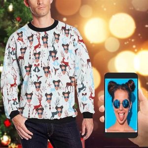 Custom Face Christmas Sweater, Custom Photo…
