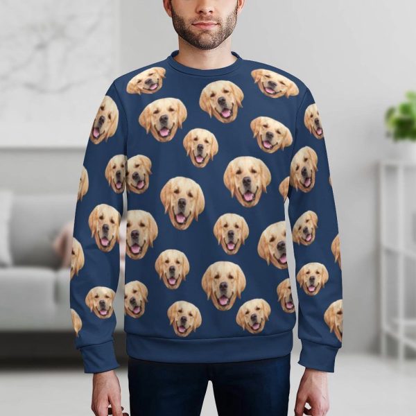Custom Photo Sweater, Personalized Face Design Sweatshirt, Best Gift For Pet Lover