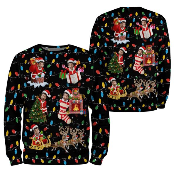 Custom Face Christmas Sweatshirt, Family Ugly Christmas Sweatshirt, For Men And Women