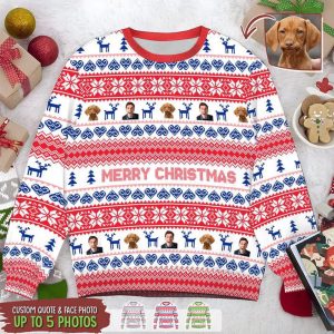 Personalized Face Family Christmas Ugly Sweatshirt,…