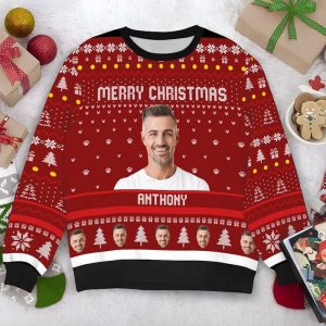 Personalized Face Christmas Ugly Sweatshirt, Custom…