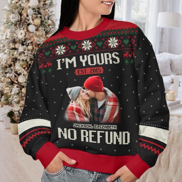 Personalized Photo Christmas Ugly Sweatshirt, Xmas Ugly Sweater, Gift For Couple