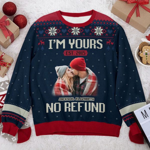 Personalized Photo Christmas Ugly Sweatshirt, Xmas Ugly Sweater, Gift For Couple