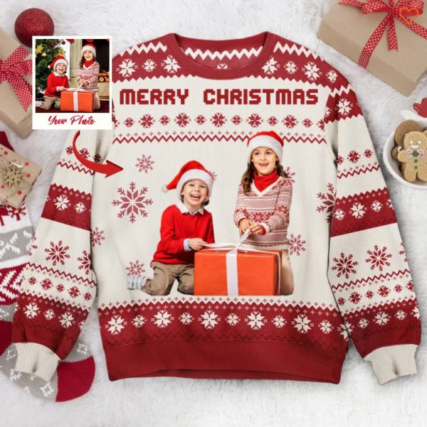 Custom Face Christmas Sweater, Custom Photo Ugly Christmas Sweaters, For Men Women