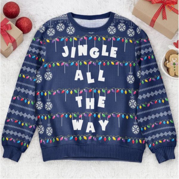 Custom Face Sweater, Christmas Personalized Jingle All The Way Sweater For Family