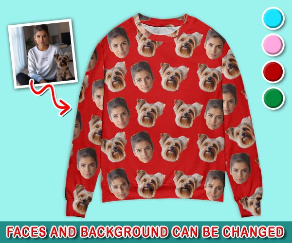 Custom Face Christmas Ugly Sweaters, Personalized Facesn Sweater, Gift For Men Women