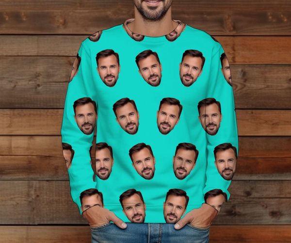 Custom Face Christmas Ugly Sweaters, Personalized Face Sweater, Gift For Him
