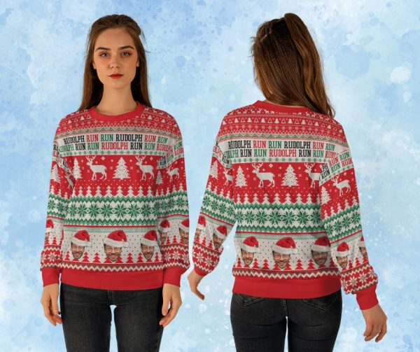 Custom Face Christmas Family Rudolph Reindeer, Custom Face Sweater For Men Women