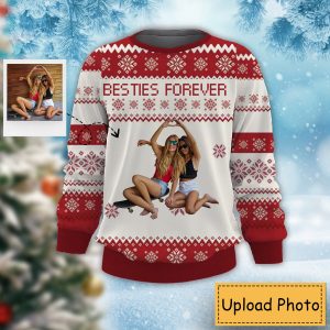 Bestie Forever Custom Photo Christmas Sweatshirt,…