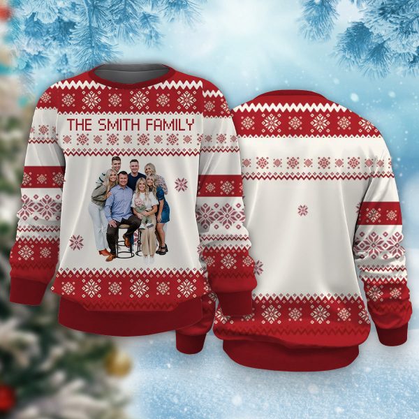 Custom Photo Ugly Christmas Sweaters, Ugly Sweater Personalized Funny Gift For Family