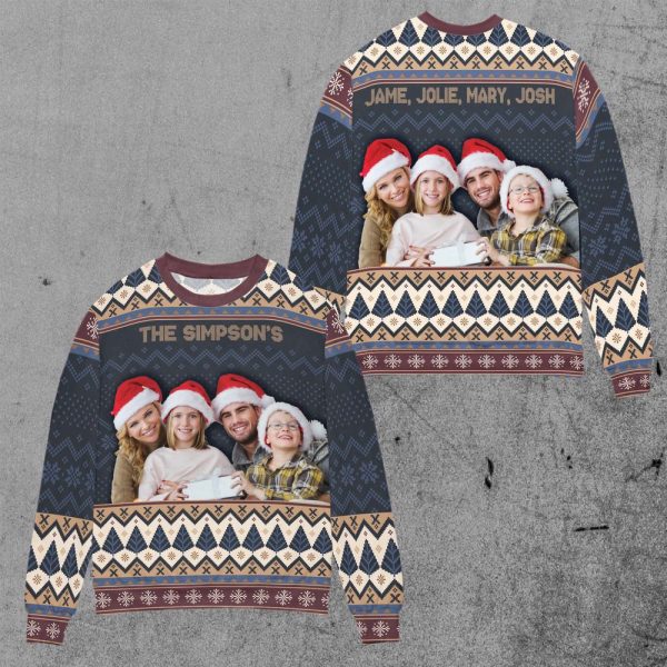 Personalized Ugly Christmas Sweater, Custom Face Family Sweater Gift For Family