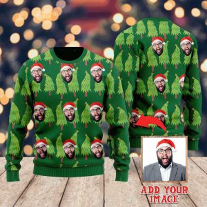 Custom Funny Face Man Wears Christmas…