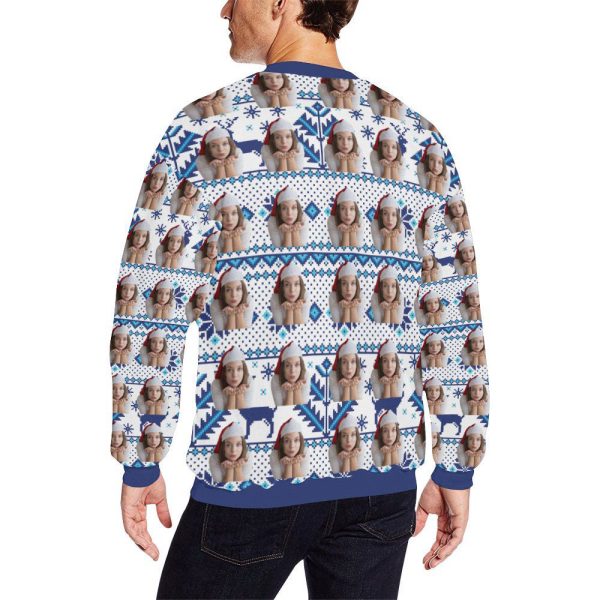 Custom Ugly Christmas Sweatshirt, Put Your Face on Custom Unisex Sweatshirt For Family