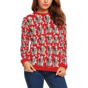 Custom Christmas Reindeer Unisex Sweater, Put…