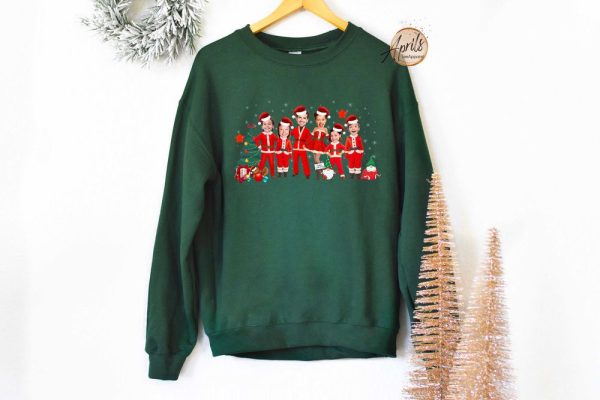 Custom Photo Christmas Santa Family Sweatshirt, Personalized Christmas Sweater For Family