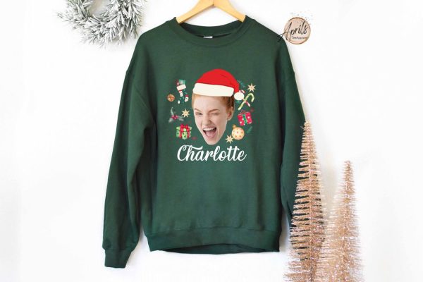 Custom Photo Christmas Sweatshirt, Santa Sweatshirt, Xmas Sweatshirt, For Christmas Gift