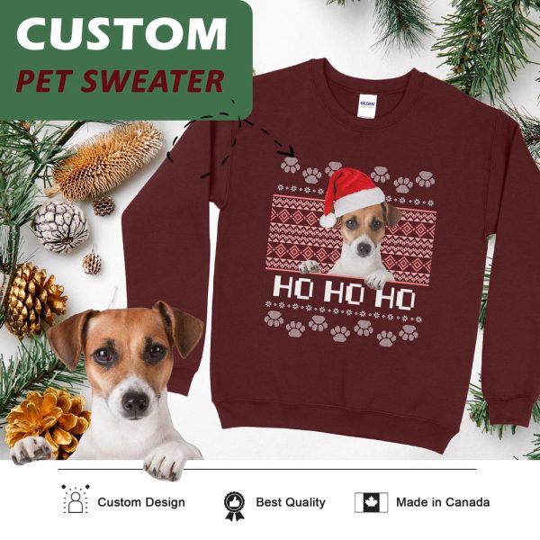 Custom Pet Christmas Sweater, Ugly Christmas Sweater, Dog Face Sweater For pet Lover