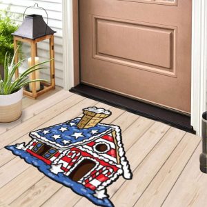 american gingerbread house doormat patriotic happy holidays christmas house decorations 1.jpeg