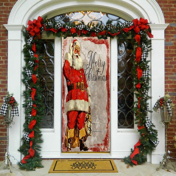 Antique Santa Door Cover – Christmas Door Covers – Christmas Gift For Family