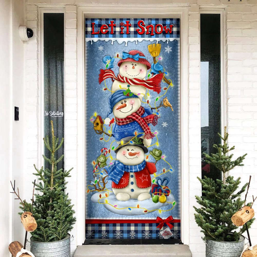 Carolines Treasures VHA3017JMAT Christmas Snowman Let it Snow Door