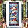 Banner Home Decor Let It Snow Door Cover – Snowman Christmas Door Cover – Gift For Decor