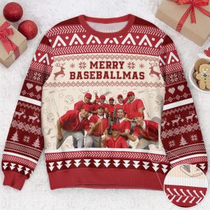 Baseball Team Merry Baseballmas, Personalized Photo…