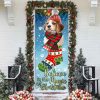 Beagle In Sock Door Cover – Believe In The Magic Of Christmas Door Cover – Gift For Decor