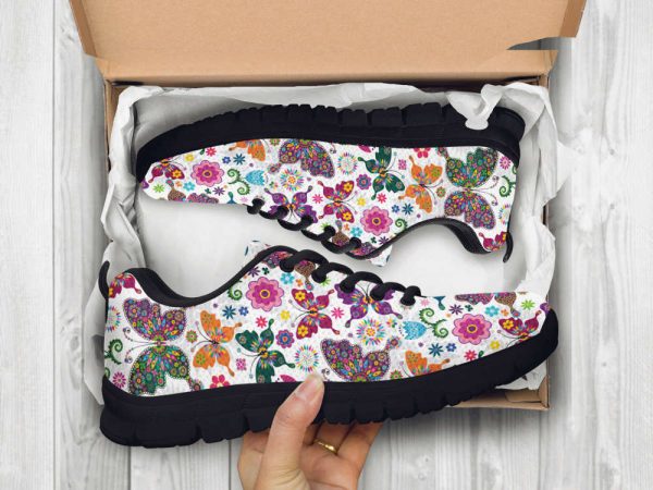 Best Butterfly Shoes Custom Name Shoes Butterfly Print Running Sneakers For Women Men