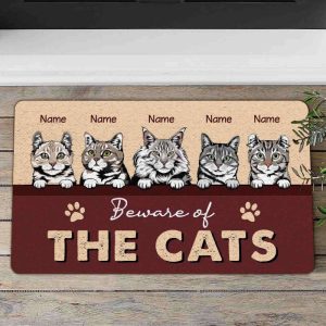 beware of the cats custom cat doormat personalized pet doormat cute cat doormat customized funny rug for cat lovers for cat mom for cat dad.jpeg