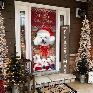 bichon frise with christmas begins door cover front door christmas cover christmas outdoor decoration 1.jpeg